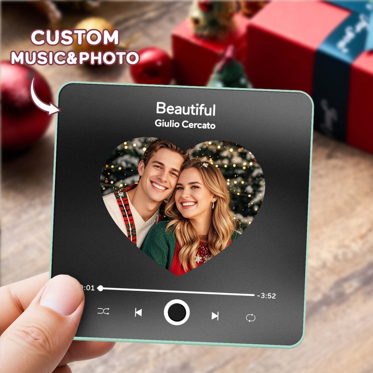 Custom Photo and Name Album Music Fridge Magnet Christmas Gifts Custom Phone Spotify Music Fridge Magnet Pro