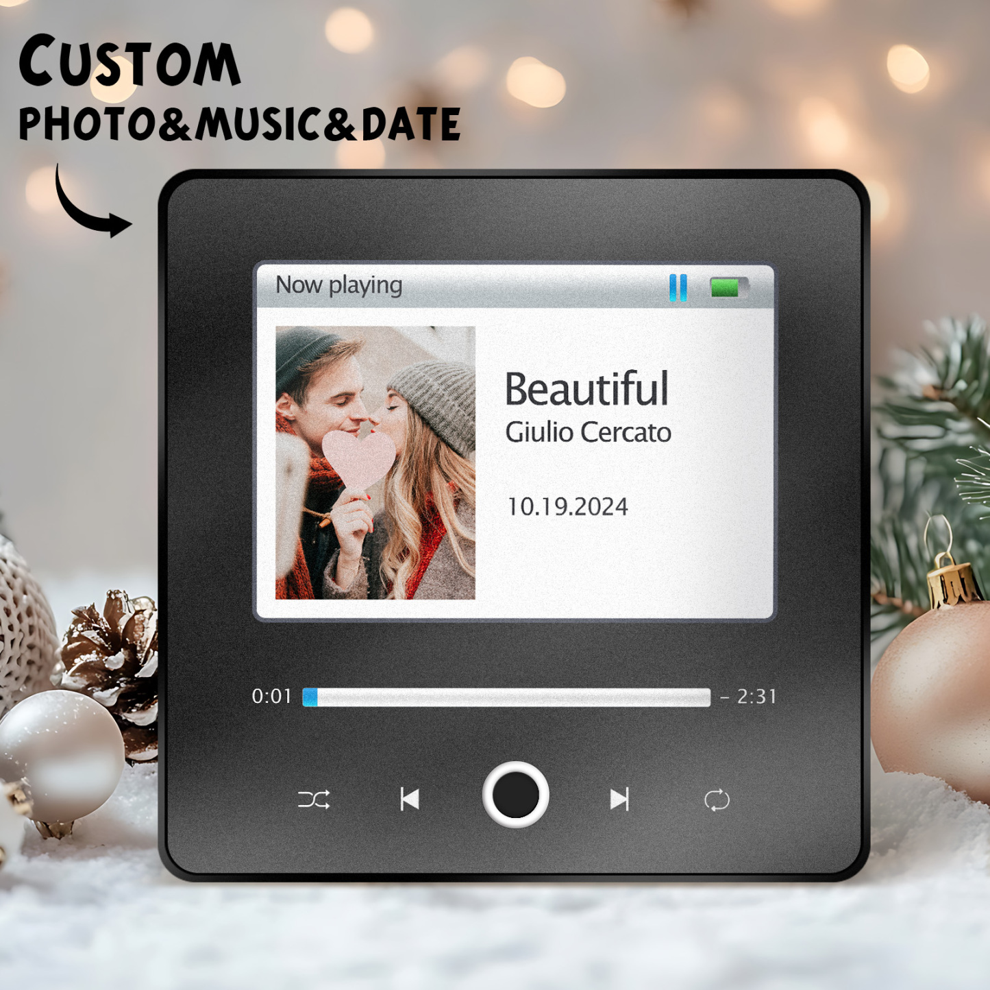 Custom Photo Musick Date  Album Music Fridge Magnet Christmas Gifts File Transfer in Progress Music Fridge Magnet