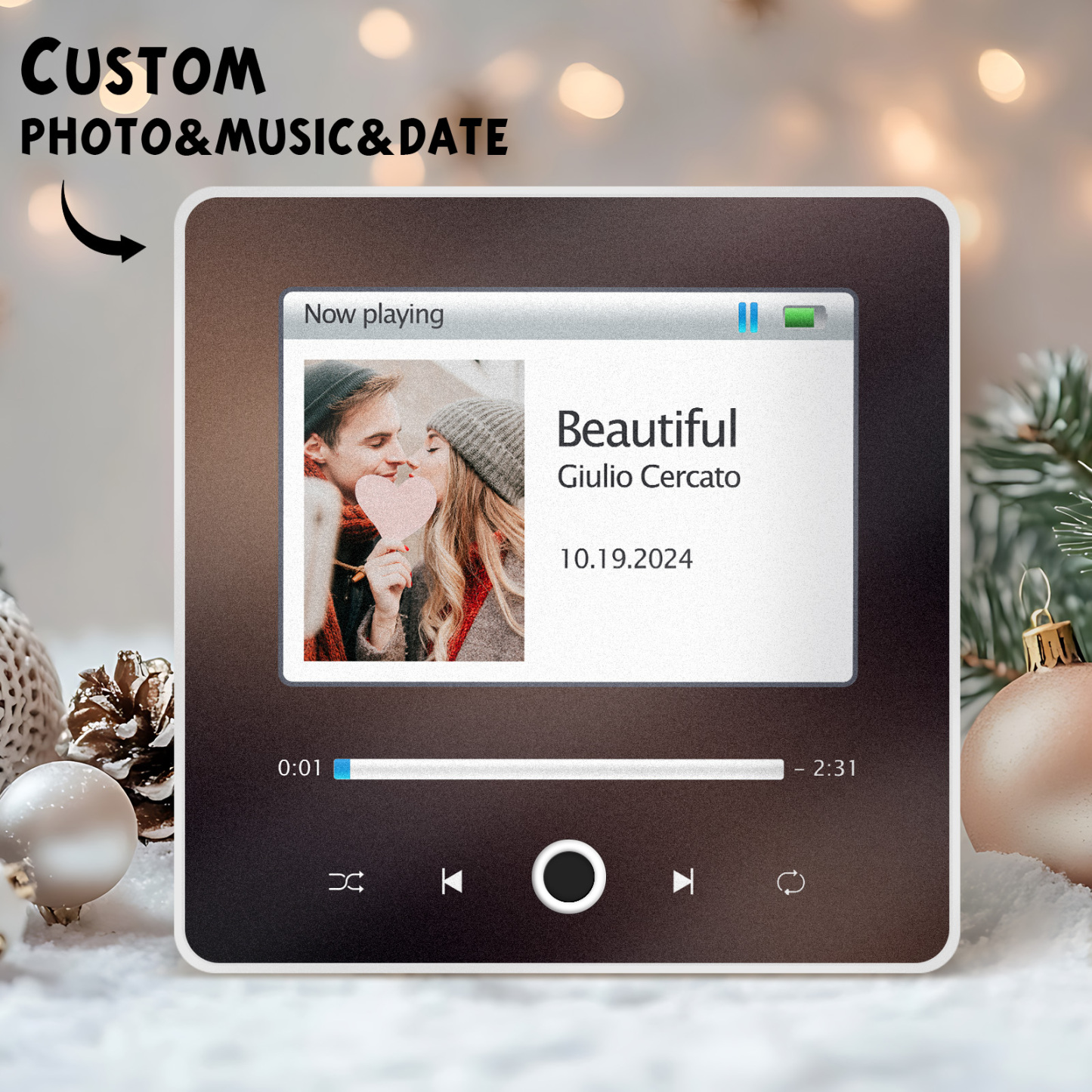 Custom Photo Musick Date  Album Music Fridge Magnet Christmas Gifts File Transfer in Progress Music Fridge Magnet