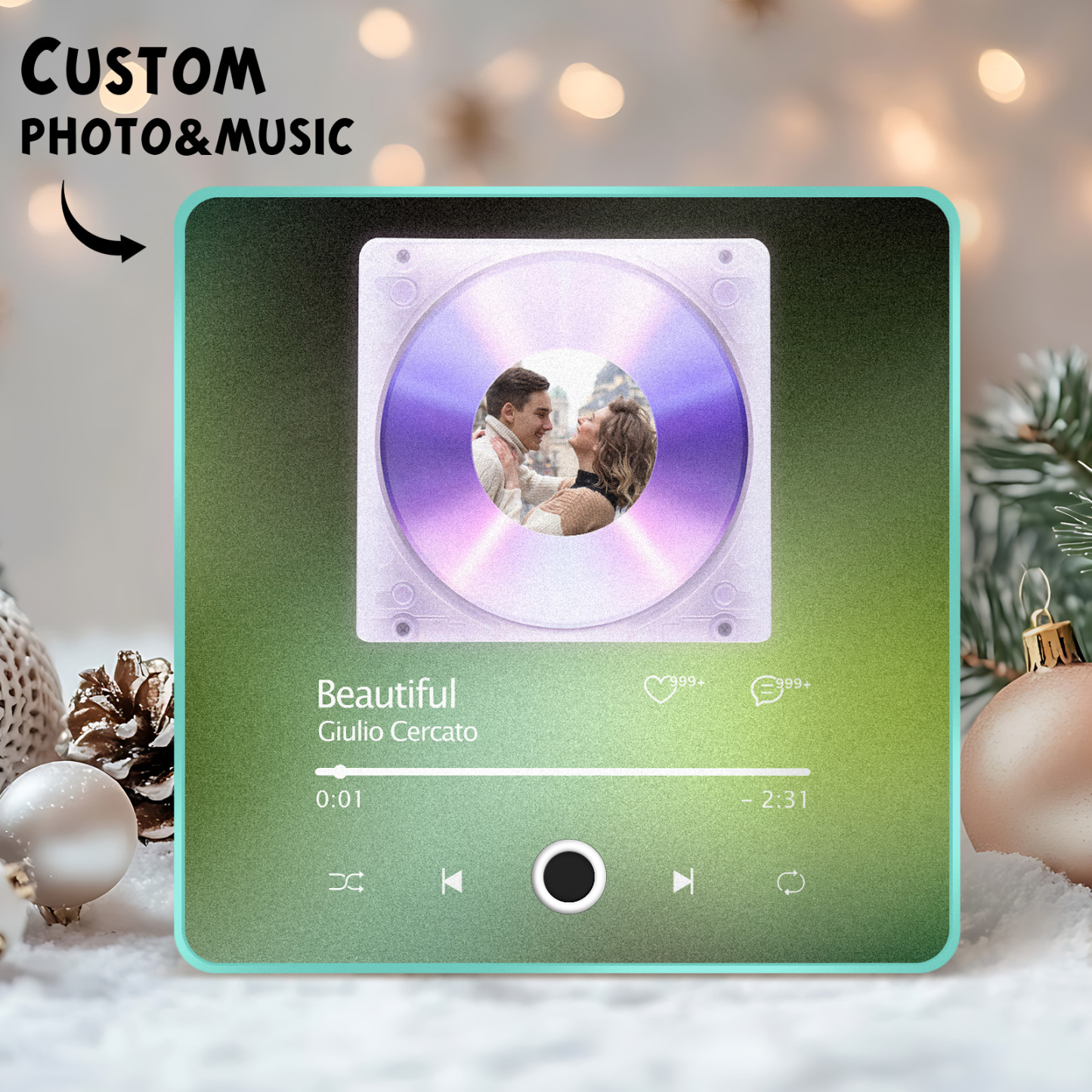 Custom Photo Musick Date  Album Music Fridge Magnet Christmas Gifts File Transfer in Progress Music Fridge Magnet