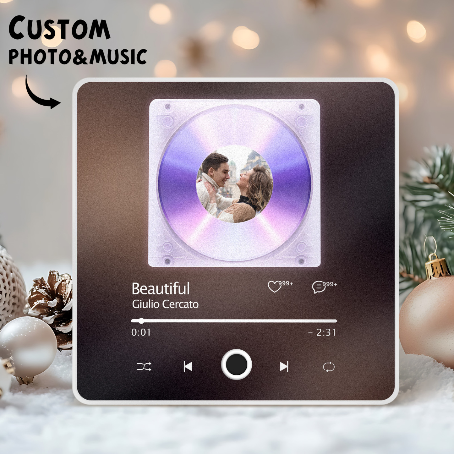 Custom Photo Musick Date  Album Music Fridge Magnet Christmas Gifts File Transfer in Progress Music Fridge Magnet