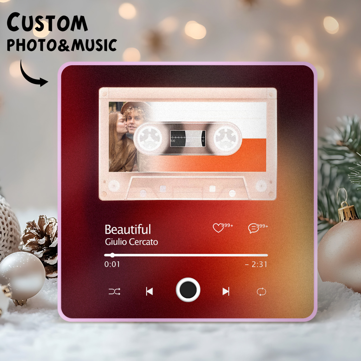 Custom Photo Musick Date  Album Music Fridge Magnet Christmas Gifts File Transfer in Progress Music Fridge Magnet