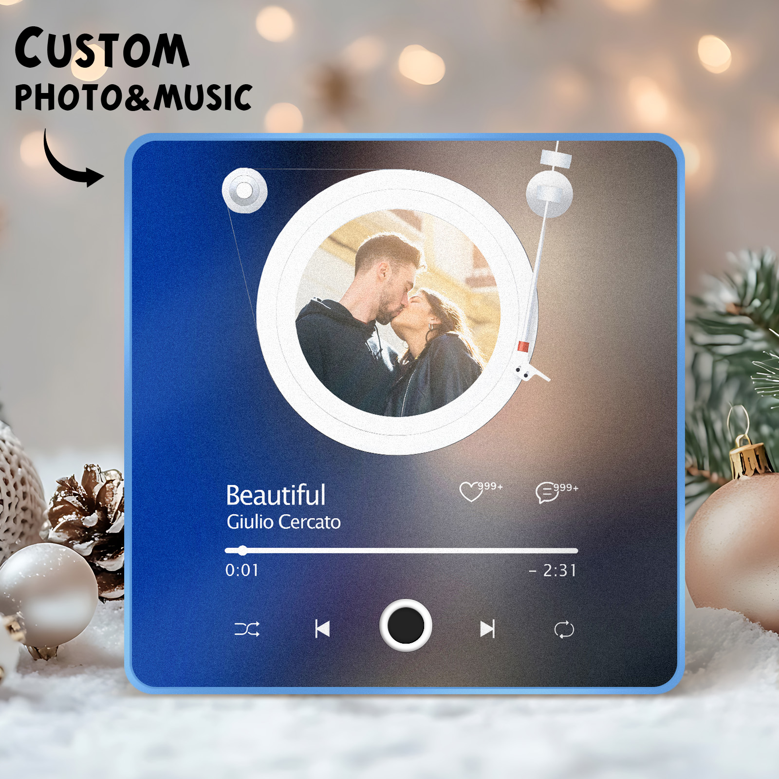 Custom Photo Musick Date  Album Music Fridge Magnet Christmas Gifts File Transfer in Progress Music Fridge Magnet