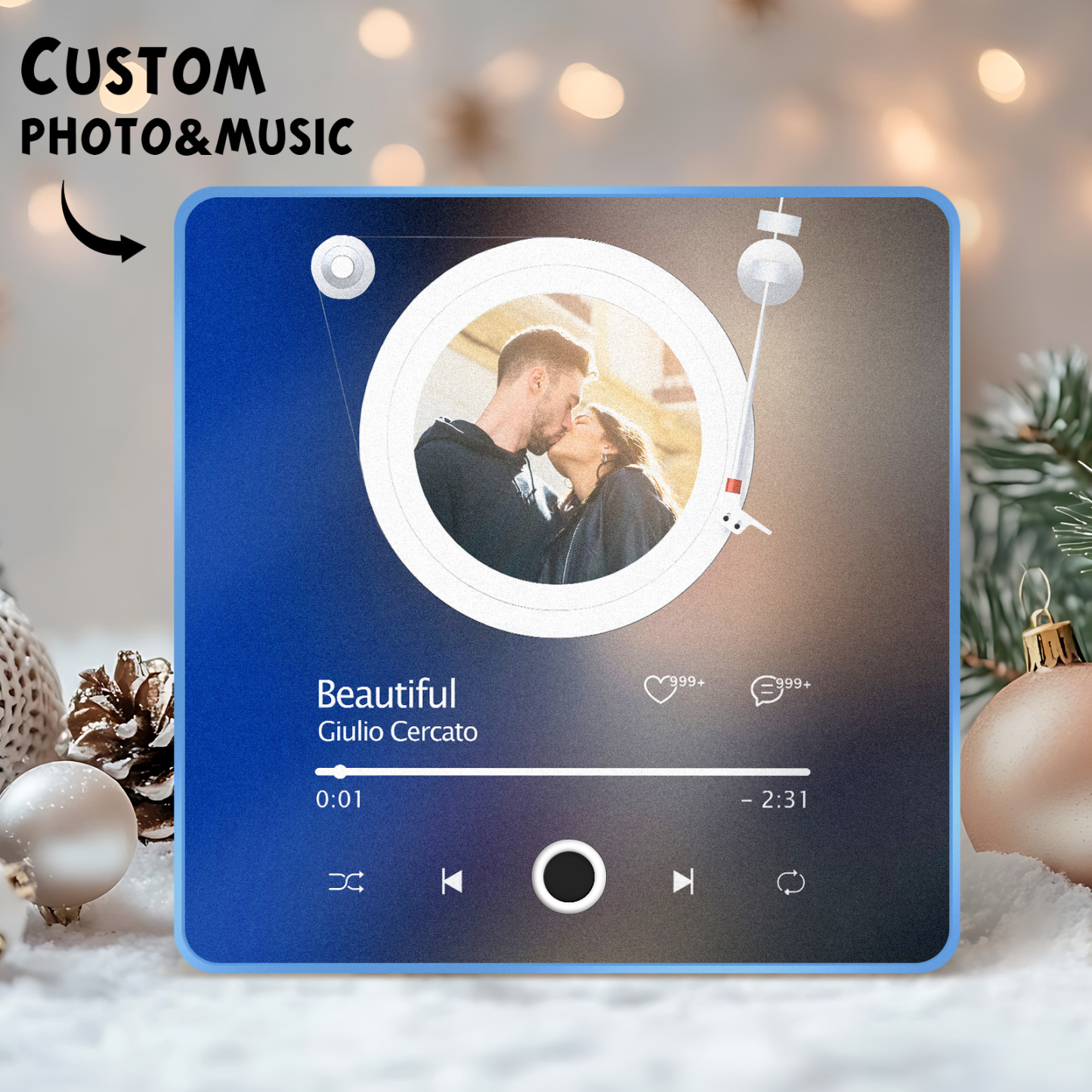 Custom Photo Musick Date  Album Music Fridge Magnet Christmas Gifts File Transfer in Progress Music Fridge Magnet