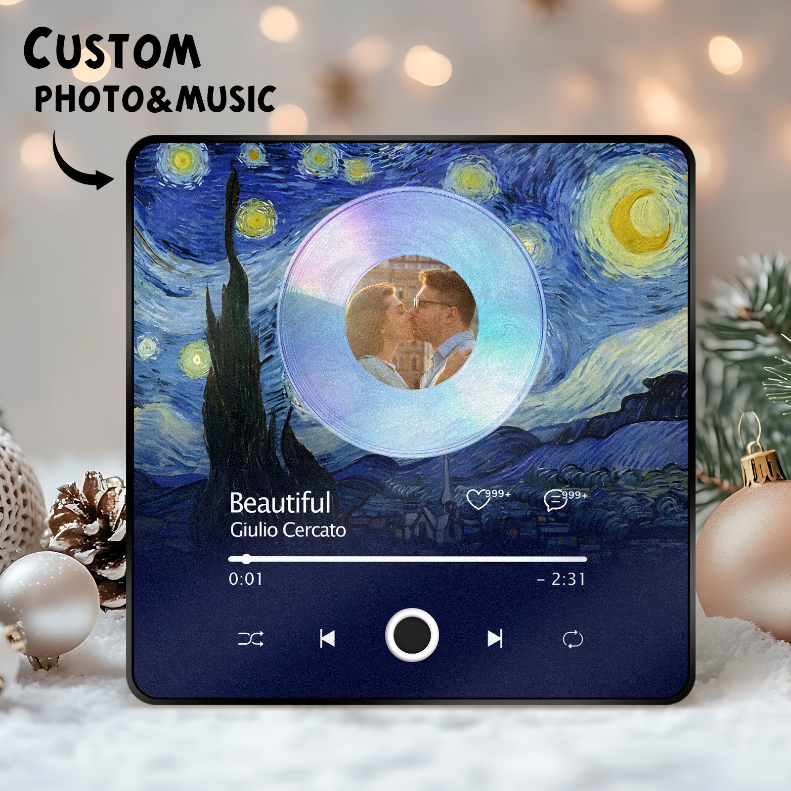 Custom Photo Musick Date  Album Music Fridge Magnet Christmas Gifts File Transfer in Progress Music Fridge Magnet