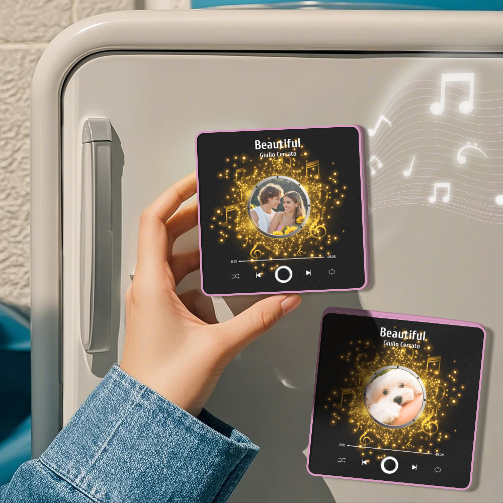 Personalized Photo Album Fridge Magnet Music Wall Photo Sticker Music Movement That Can Be Played Without Cell Phone Music Fridge Magnet Pro Can Play Songs Christmas Gift for Her - SantaSocks