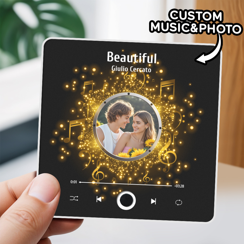 Personalized Photo Album Fridge Magnet Music Wall Photo Sticker Music Movement That Can Be Played Without Cell Phone Music Fridge Magnet Pro Can Play Songs Christmas Gift for Her - SantaSocks
