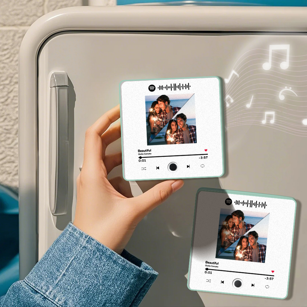 Personalized Photo Album Fridge Magnet Music Wall Photo Sticker Music Movement That Can Be Played Without Cell Phone Music Fridge Magnet Pro Can Play Songs Christmas Gift for Her - SantaSocks