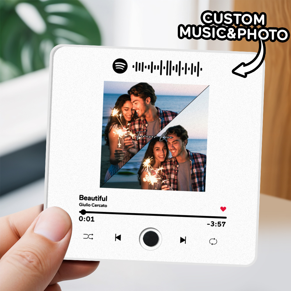 Personalized Photo Album Fridge Magnet Music Wall Photo Sticker Music Movement That Can Be Played Without Cell Phone Music Fridge Magnet Pro Can Play Songs Christmas Gift for Her - SantaSocks
