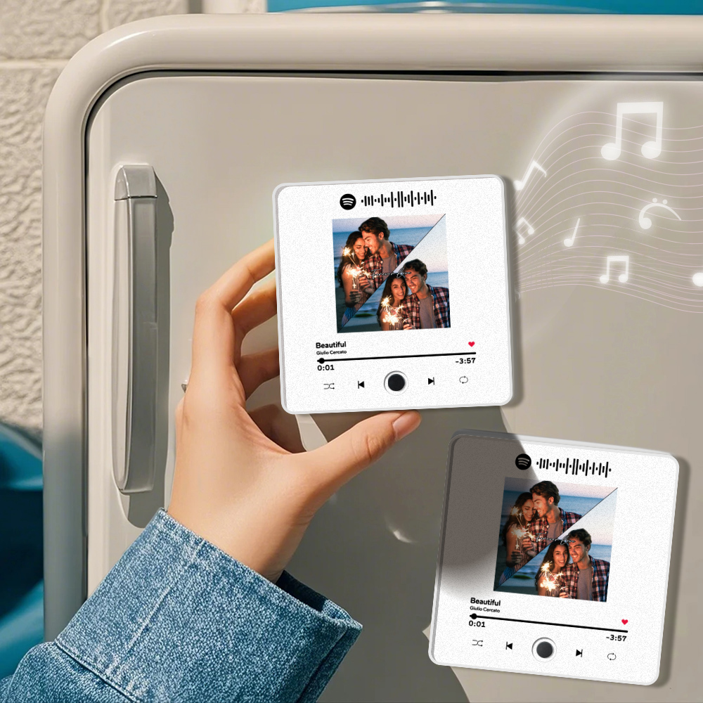 Personalized Photo Album Fridge Magnet Music Wall Photo Sticker Music Movement That Can Be Played Without Cell Phone Music Fridge Magnet Pro Can Play Songs Christmas Gift for Her - SantaSocks