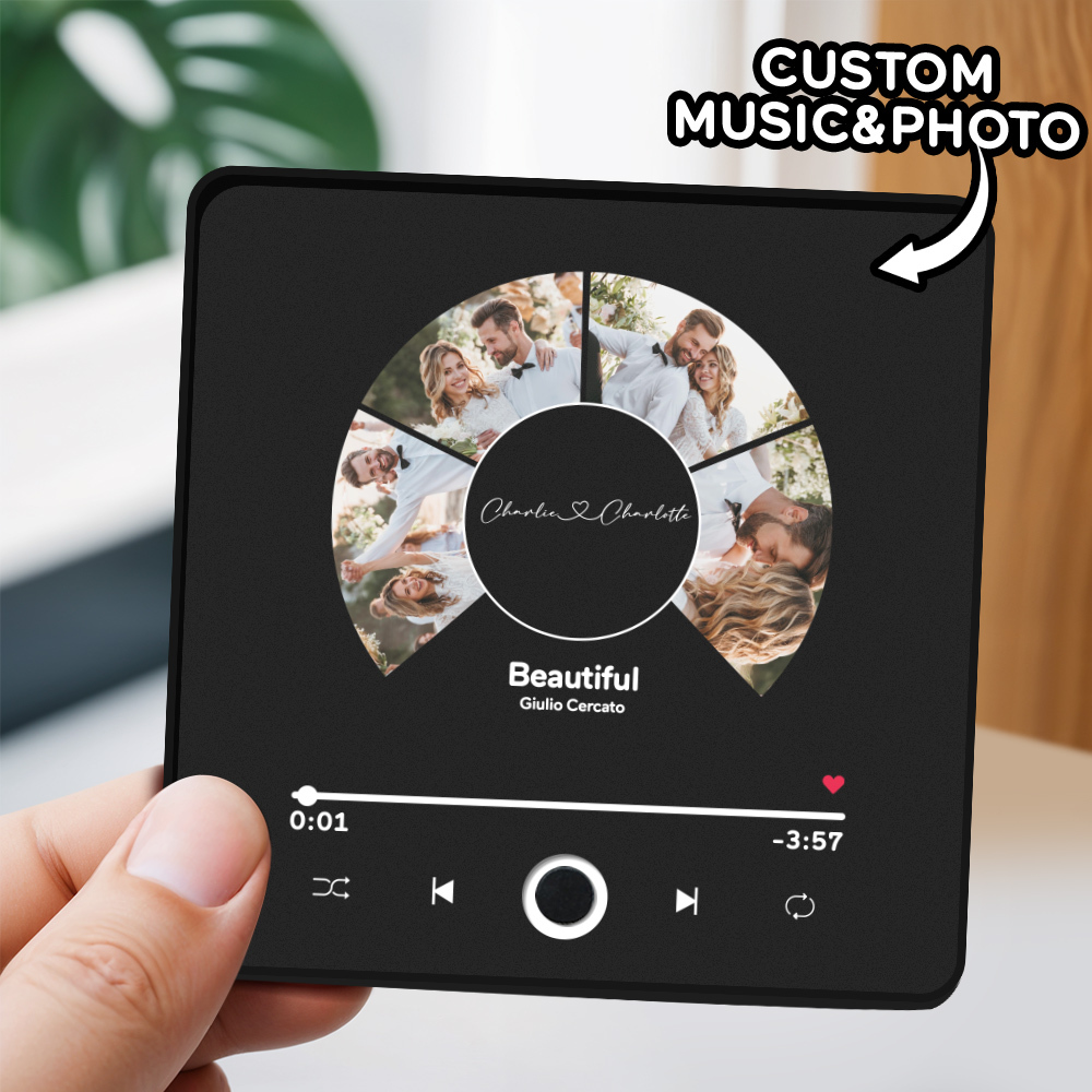Personalized Photo Album Fridge Magnet Music Wall Photo Sticker Music Movement That Can Be Played Without Cell Phone Music Fridge Magnet Pro Can Play Songs Christmas Gift for Her - SantaSocks