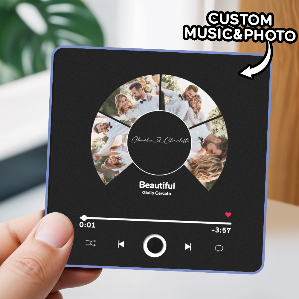 Personalized Photo Album Fridge Magnet Music Wall Photo Sticker Music Movement That Can Be Played Without Cell Phone Music Fridge Magnet Pro Can Play Songs Christmas Gift for Her - SantaSocks