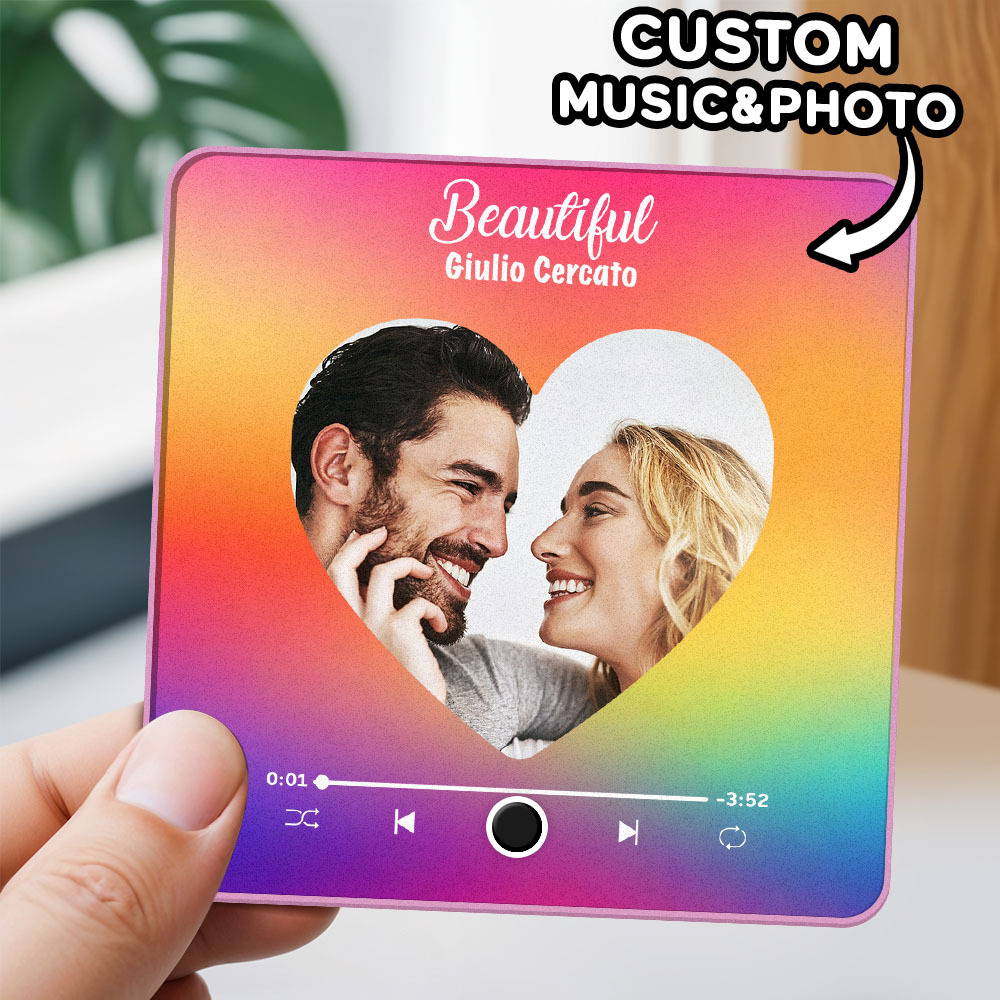 Personalized Photo Album Fridge Magnet Music Wall Photo Sticker Music Movement That Can Be Played Without Cell Phone Music Fridge Magnet Pro Can Play Songs Christmas Gift for Her - SantaSocks
