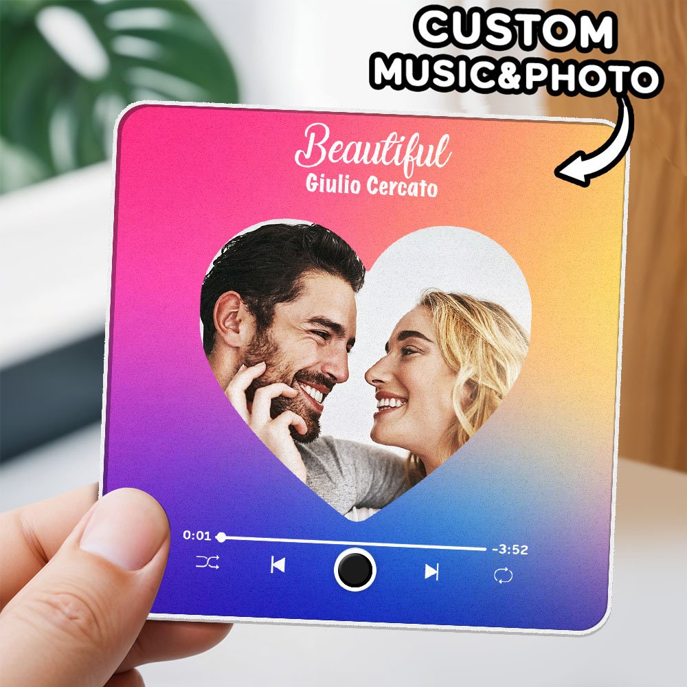 Personalized Photo Album Fridge Magnet Music Wall Photo Sticker Music Movement That Can Be Played Without Cell Phone Music Fridge Magnet Pro Can Play Songs Christmas Gift for Her - SantaSocks