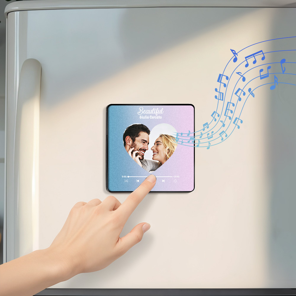 Personalized Photo Album Fridge Magnet Music Wall Photo Sticker Music Movement That Can Be Played Without Cell Phone Music Fridge Magnet Pro Can Play Songs Christmas Gift for Her - SantaSocks