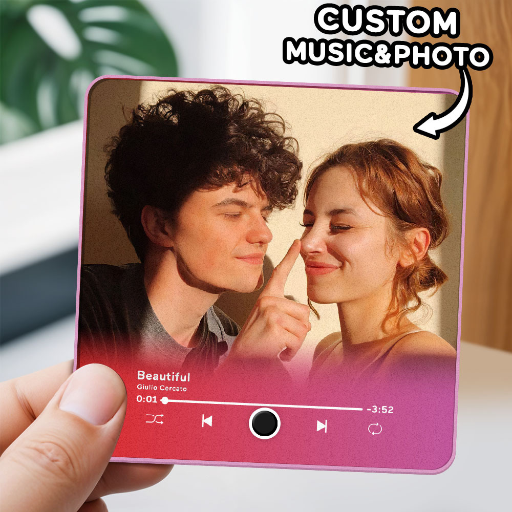 Personalized Photo Album Fridge Magnet Music Wall Photo Sticker Music Movement That Can Be Played Without Cell Phone Music Fridge Magnet Pro Can Play Songs Christmas Gift for Her - SantaSocks