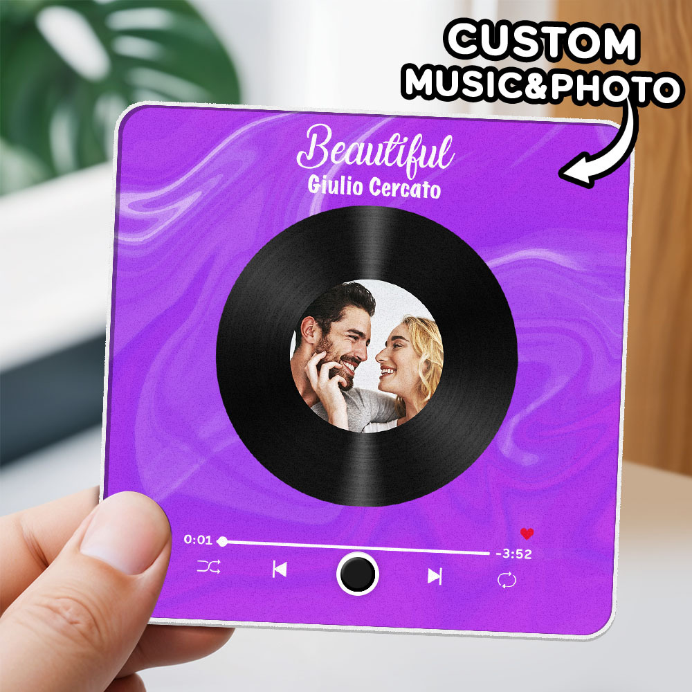 Personalized Photo Album Fridge Magnet Music Wall Photo Sticker Music Movement That Can Be Played Without Cell Phone Music Fridge Magnet Pro Can Play Songs Christmas Gift for Her - SantaSocks