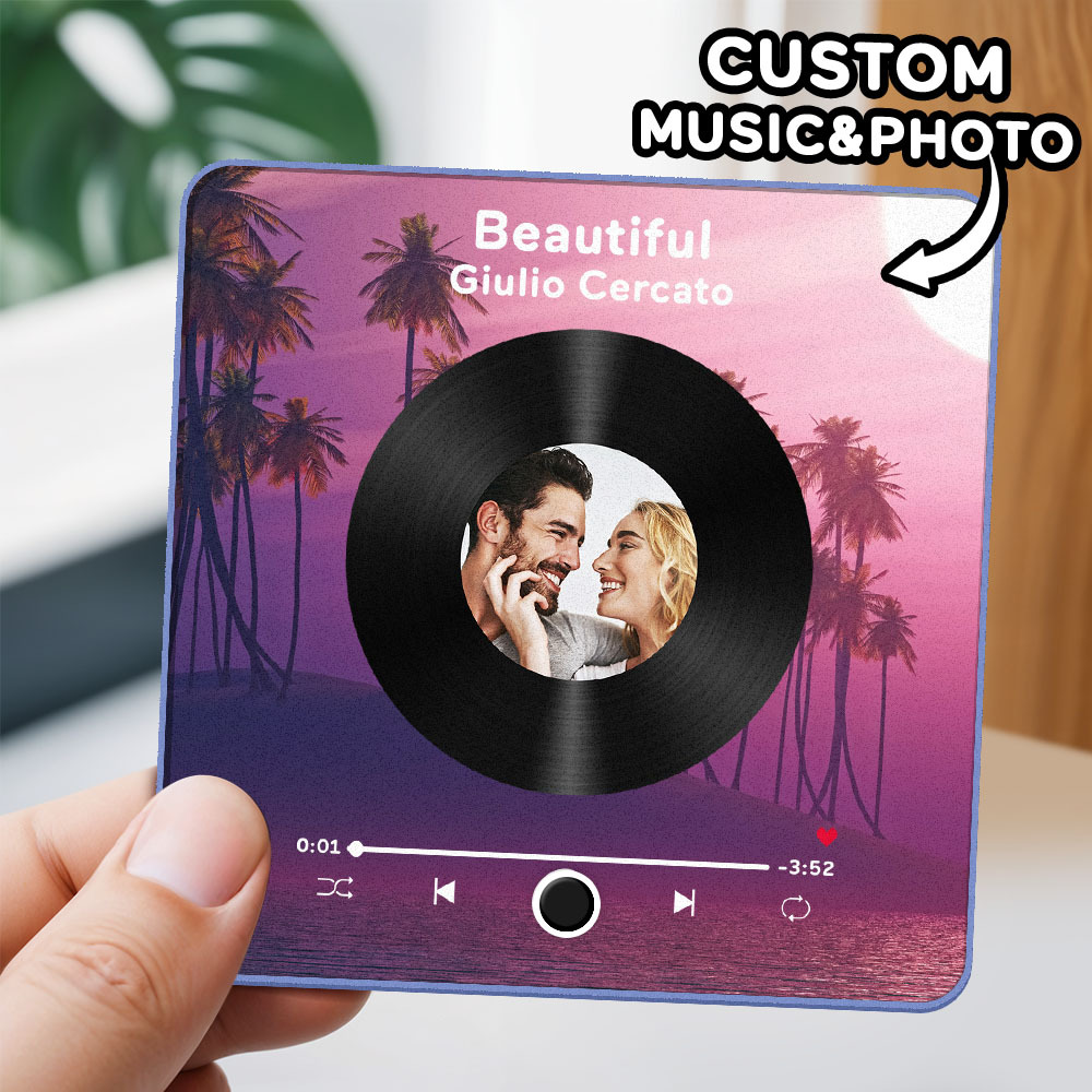 Personalized Photo Album Fridge Magnet Music Wall Photo Sticker Music Movement That Can Be Played Without Cell Phone Music Fridge Magnet Pro Can Play Songs Christmas Gift for Her - SantaSocks