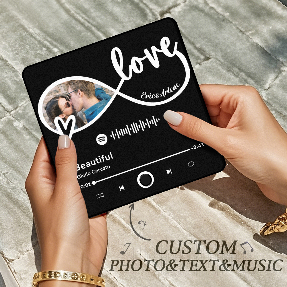 Custom Photo Album Music Fridge Magnet Love You Gift for Lover Custom Music Fridge Magnet Pro