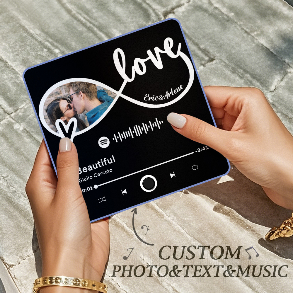 Custom Photo Album Music Fridge Magnet Love You Gift for Lover Custom Music Fridge Magnet Pro