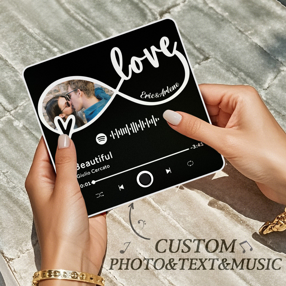 Custom Photo Album Music Fridge Magnet Love You Gift for Lover Custom Music Fridge Magnet Pro