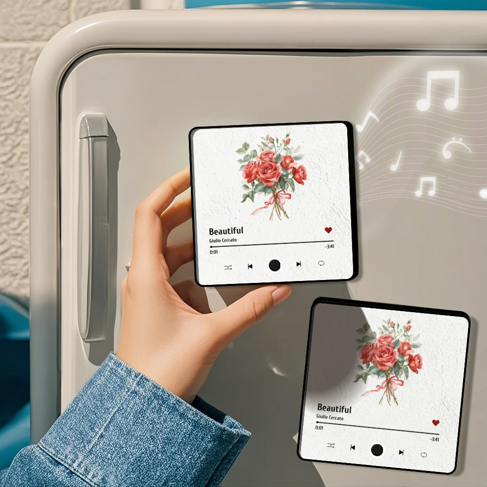 Custom Photo Album Music Fridge Magnet Love You Gift for Lover Custom Music Fridge Magnet Pro