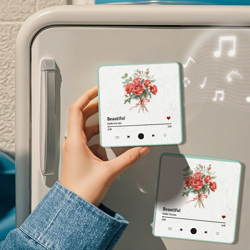 Custom Photo Album Music Fridge Magnet Love You Gift for Lover Custom Music Fridge Magnet Pro