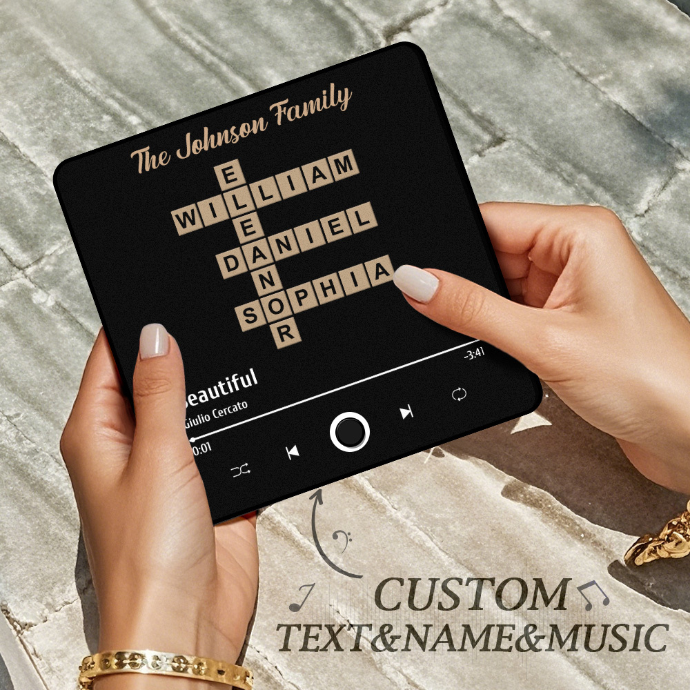 Custom Photo Album Music Fridge Magnet Family Name Word Puzzle Game Custom Music Fridge Magnet Pro