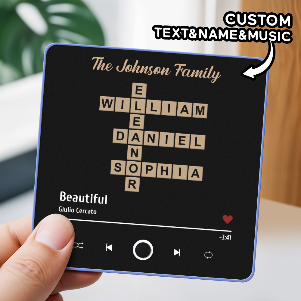 Custom Photo Album Music Fridge Magnet Family Name Word Puzzle Game Custom Music Fridge Magnet Pro
