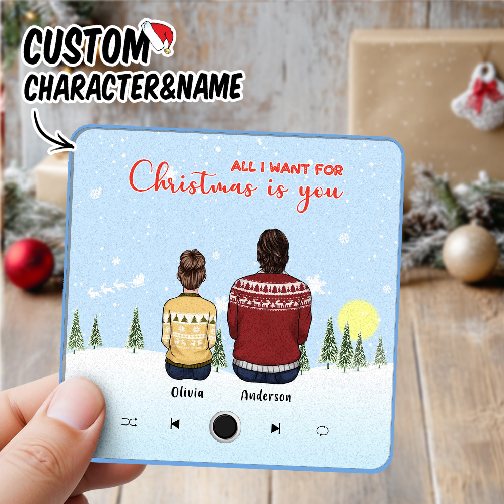 Personalized Music Fridge Magnet Custom Portrait Merry Christmas Custom Music Magnets Can Play Songs Christmas Gift Couple Gifts