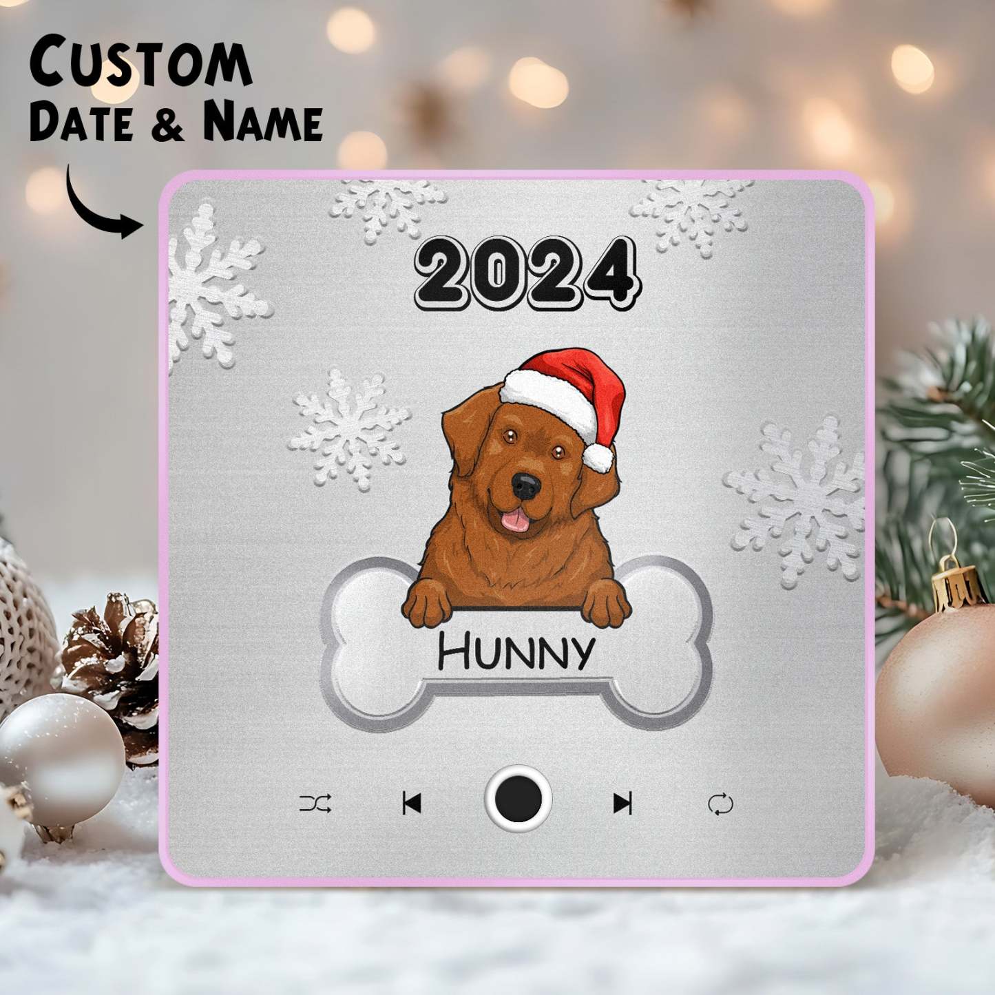 Personalized Music Fridge Magnet Custom Pet Dog Merry Christmas Custom Music Magnets Can Play Songs Christmas Gift Pet Lovers Gifts - Bestchristmasgifts