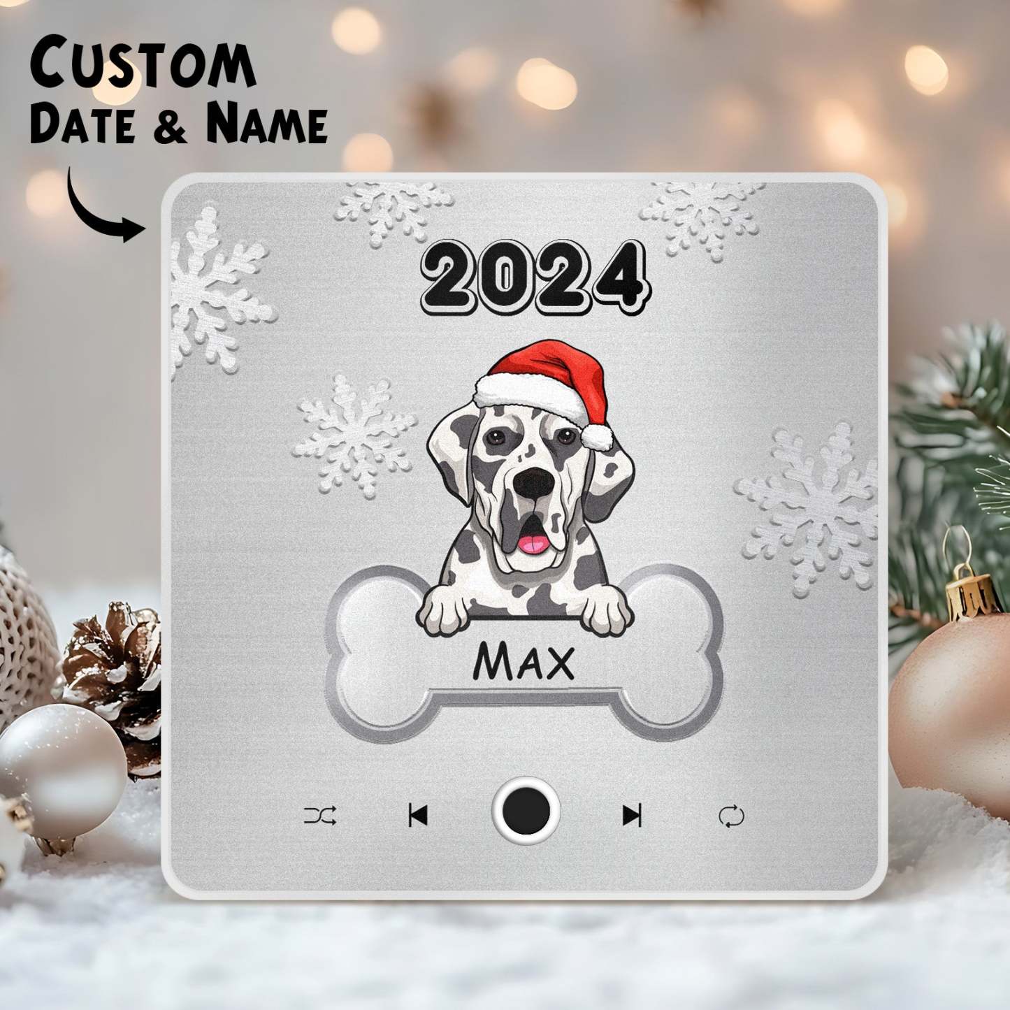 Personalized Music Fridge Magnet Custom Pet Dog Merry Christmas Custom Music Magnets Can Play Songs Christmas Gift Pet Lovers Gifts - Bestchristmasgifts
