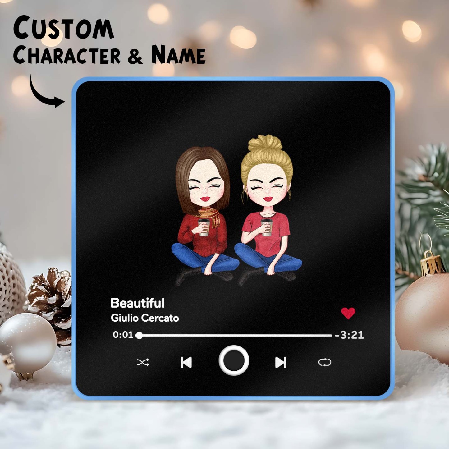 Custom Music Magnets Can Play Songs Personalized Music Fridge Magnet Custom Portrait Merry Christmas Christmas Gift Couple Gifts