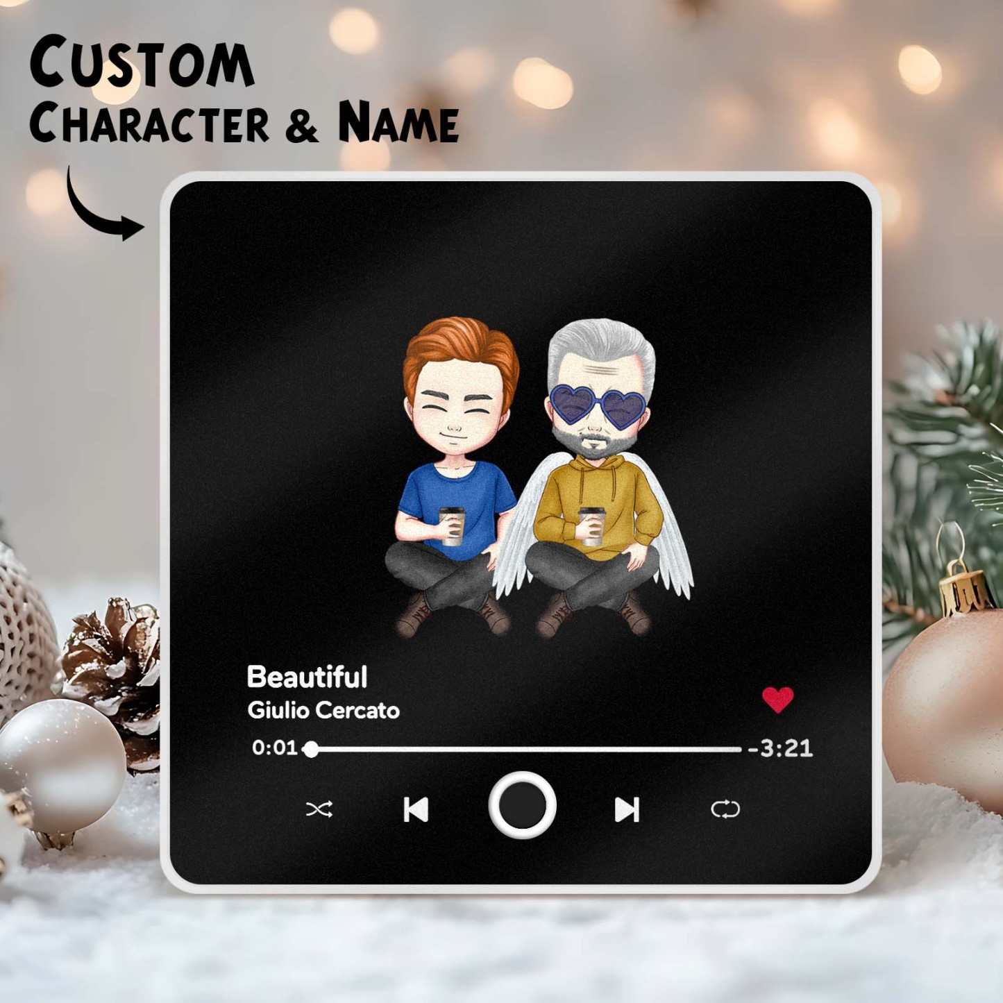 Custom Music Magnets Can Play Songs Personalized Music Fridge Magnet Custom Portrait Merry Christmas Christmas Gift Couple Gifts