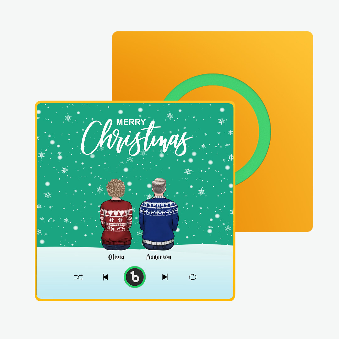 Custom Music Fridge Magnet Colorful Frame Album Fridge Magnet Music Wall Photo Sticker Custom Family Portrait Merry Christmas Can Play Songs Christmas Gift - SantaSocks