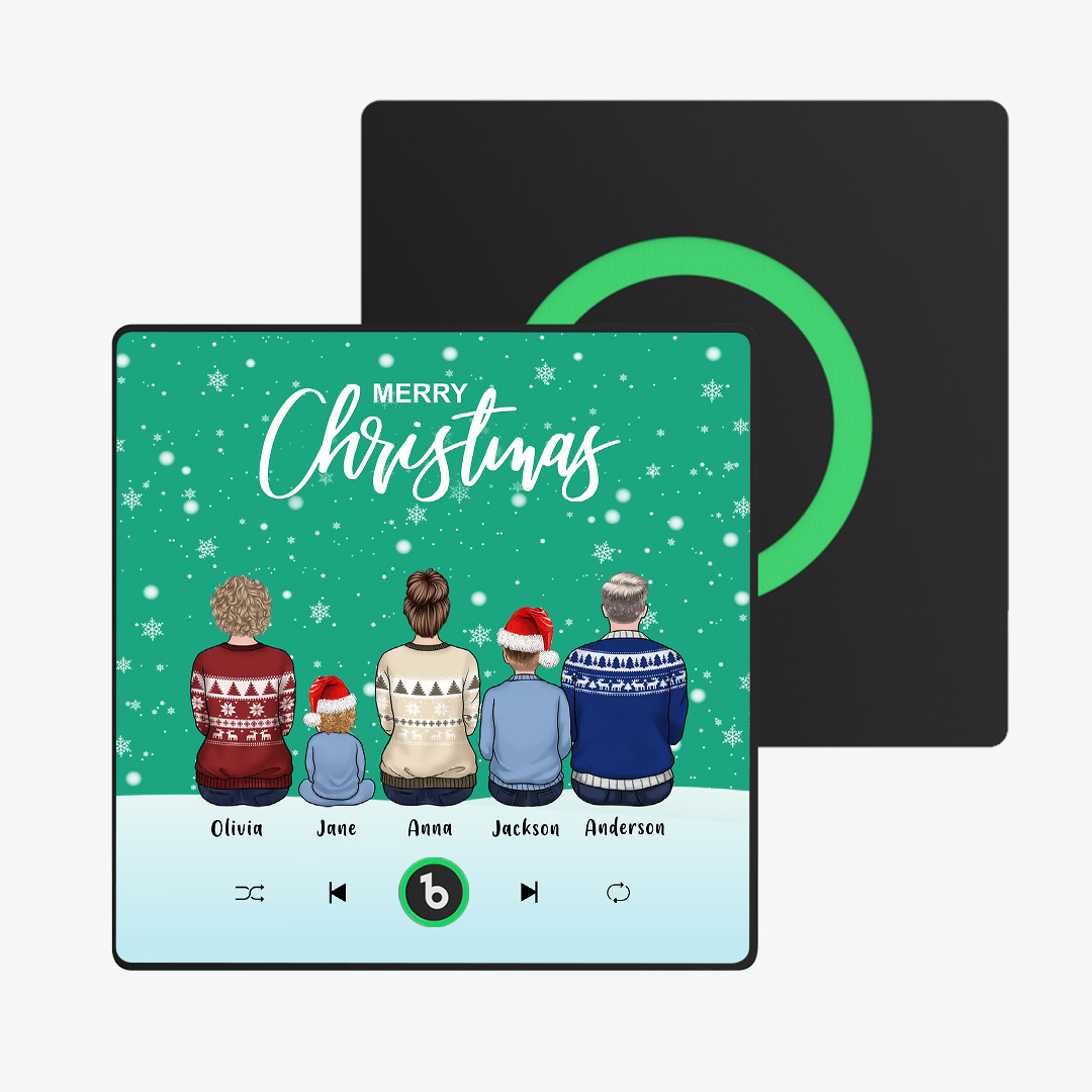 Custom Music Fridge Magnet Colorful Frame Album Fridge Magnet Music Wall Photo Sticker Custom Family Portrait Merry Christmas Can Play Songs Christmas Gift - SantaSocks