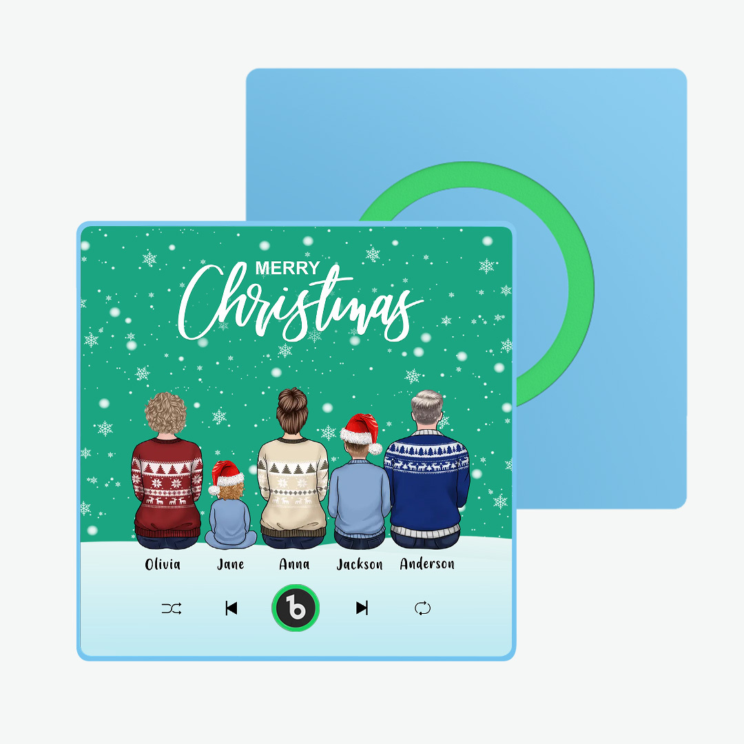 Custom Music Fridge Magnet Colorful Frame Album Fridge Magnet Music Wall Photo Sticker Custom Family Portrait Merry Christmas Can Play Songs Christmas Gift - SantaSocks