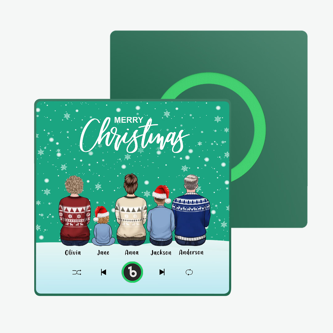 Custom Music Fridge Magnet Colorful Frame Album Fridge Magnet Music Wall Photo Sticker Custom Family Portrait Merry Christmas Can Play Songs Christmas Gift - SantaSocks