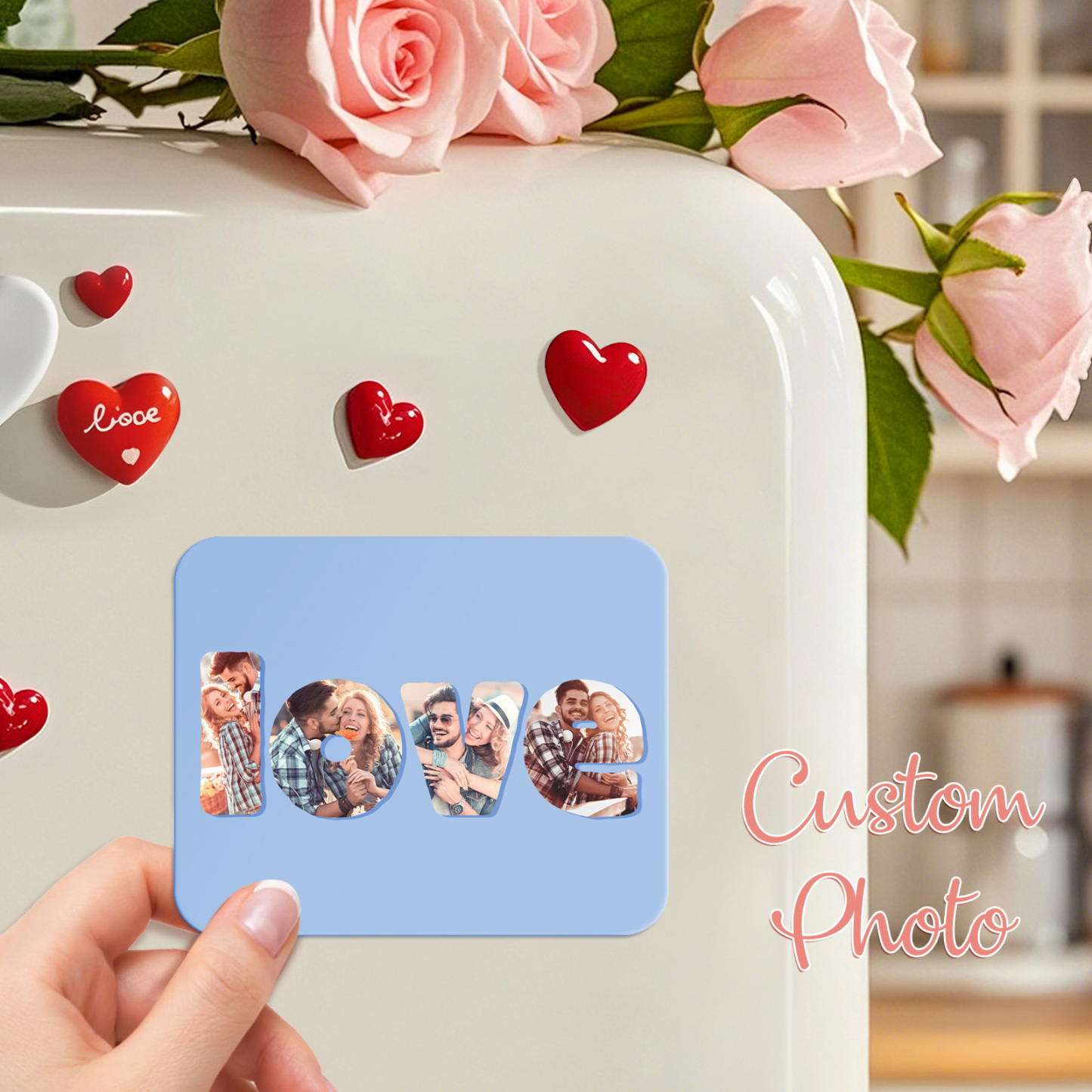 [Copy]Christmas Fridge Magnet with Photo Christmas Card Magnets Unique Christmas Gift Personalized Photo Fridge Magnets Christmas Gift for Her Him