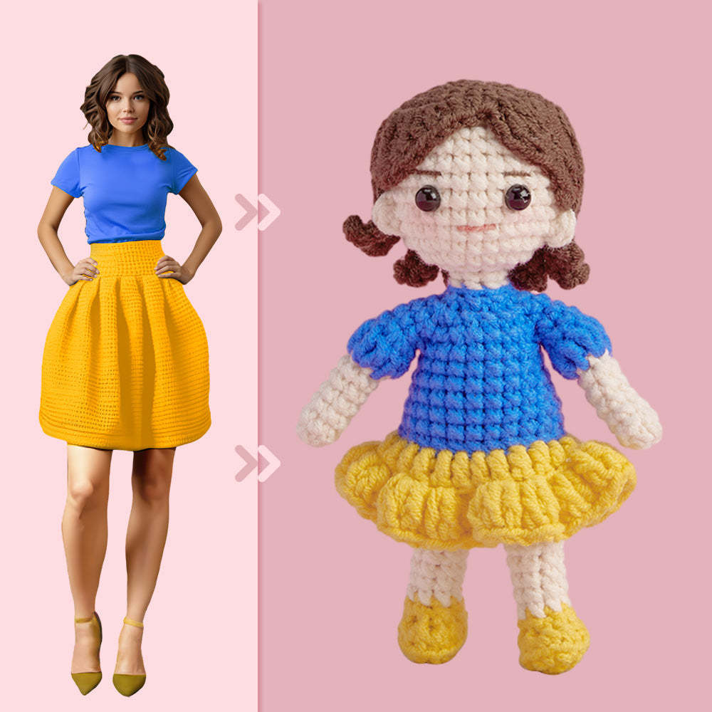 Full Body Customizable 1 Person Custom Crochet Doll Personalized Gifts Handwoven Mini Dolls