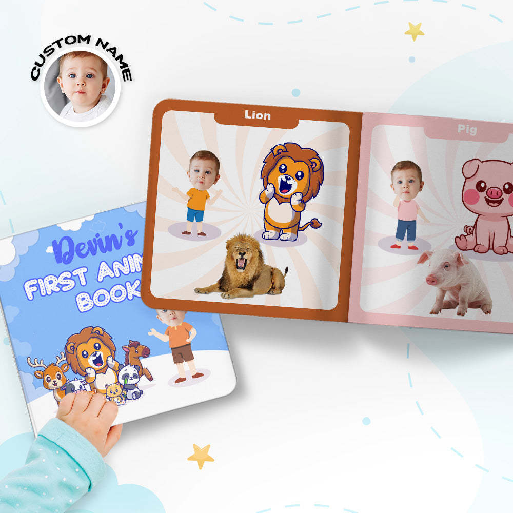 Baby's First Transportation Book Custom Name and Face Gifts for Baby - Get Photo Blanket