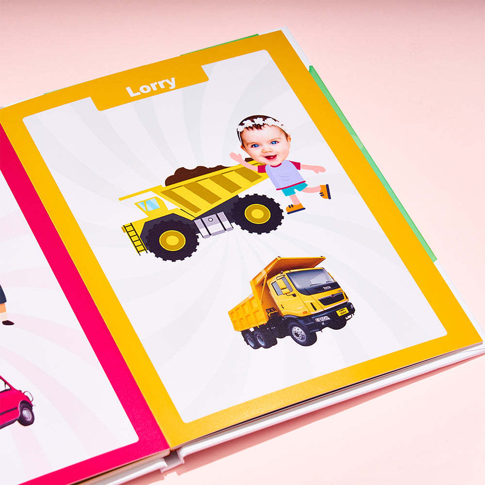 Baby's First Transportation Book Custom Name and Face Gifts for Baby - Get Photo Blanket