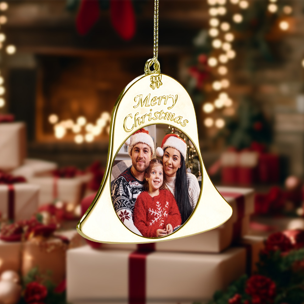 Personalized Photo Christmas Bell Ornaments Photo Decorations for Christmas Gifts