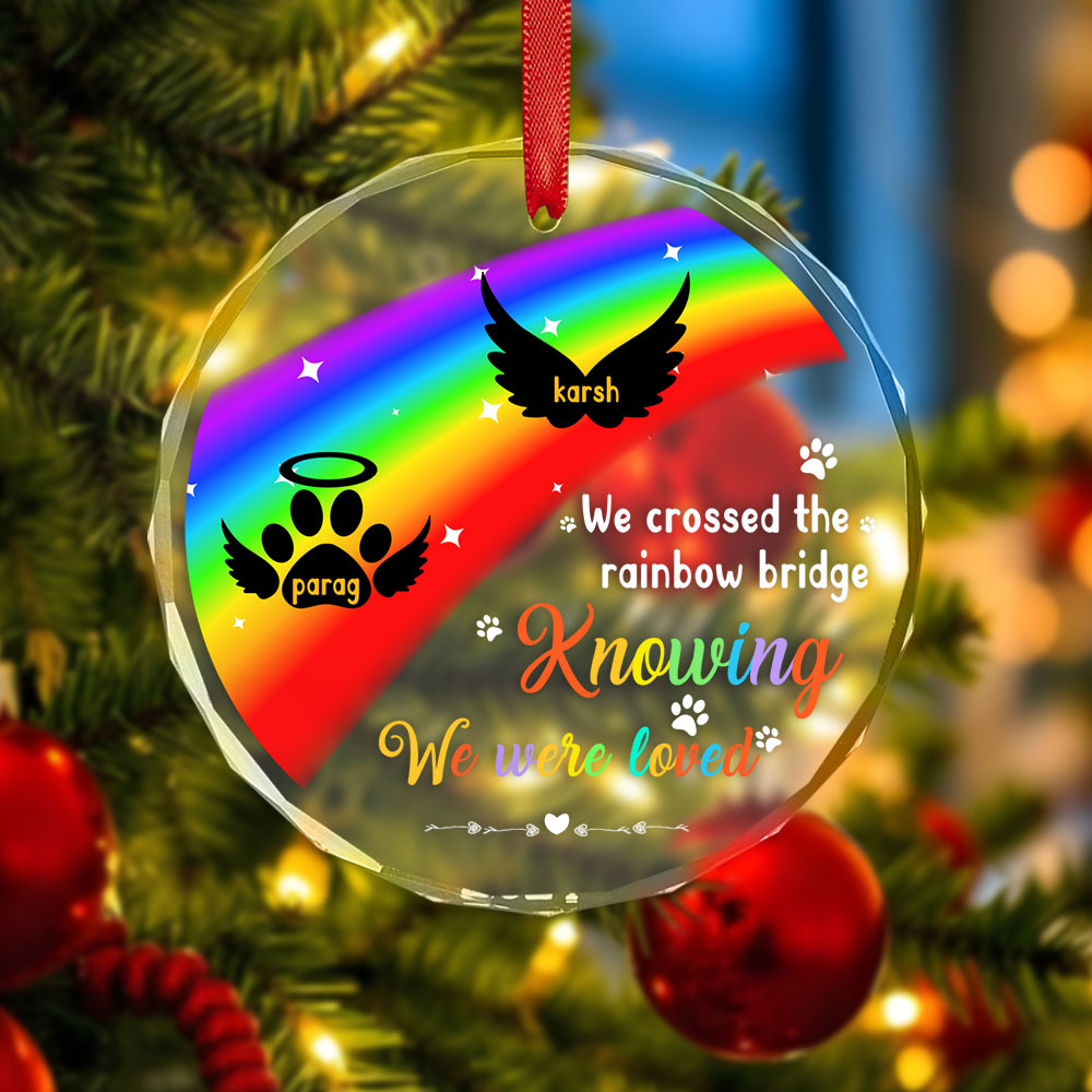 Thanks For Everything I Had A Great Time - Memorial Personalized Custom Circle or Heart Glass Ornament Sympathy Gift For Pet Owners Pet Lovers