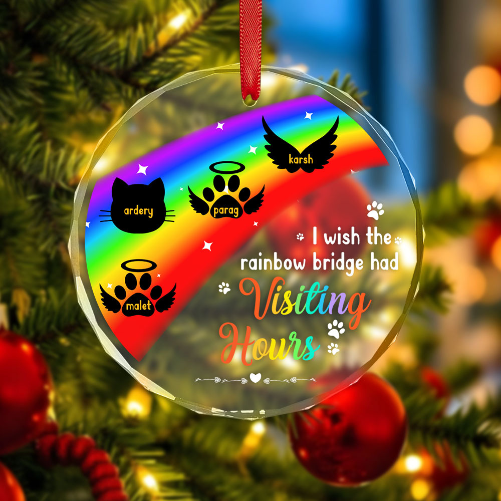 Thanks For Everything I Had A Great Time - Memorial Personalized Custom Circle or Heart Glass Ornament Sympathy Gift For Pet Owners Pet Lovers
