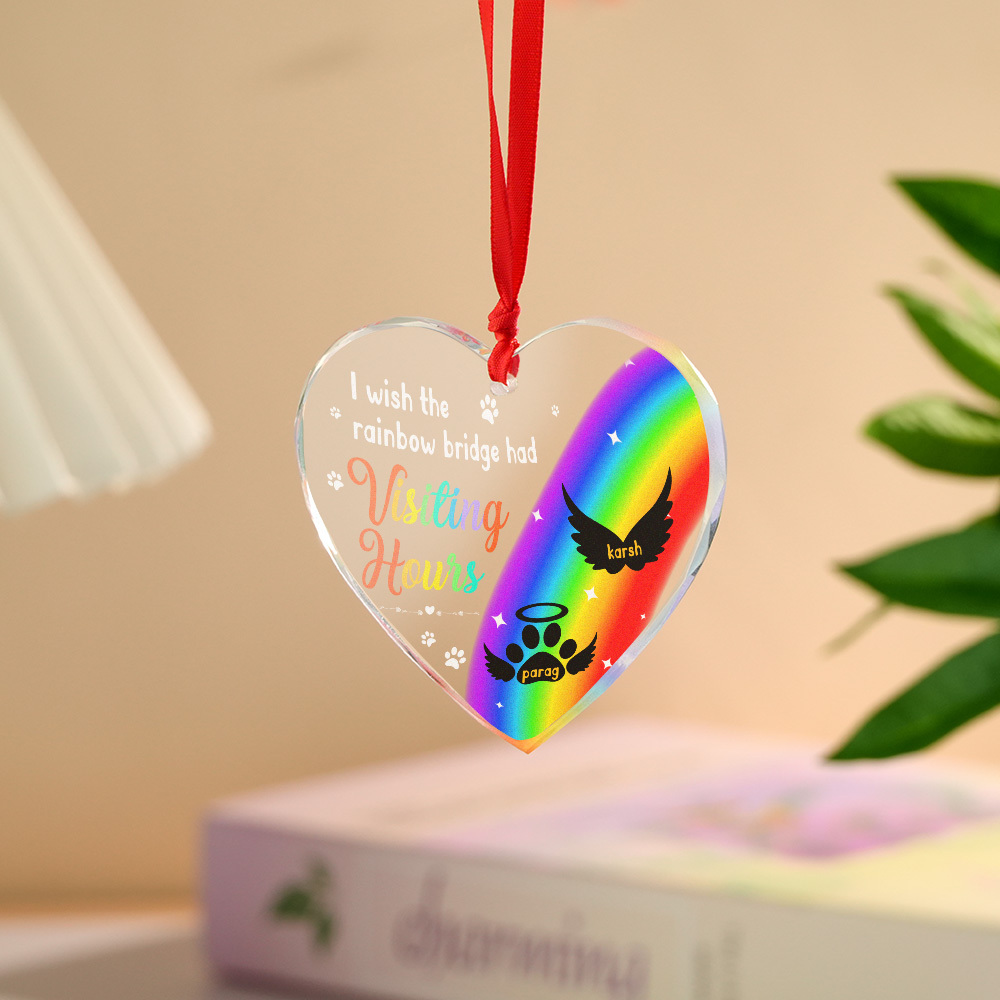 Thanks For Everything I Had A Great Time Memorial Personalized Custom Circle or Heart Glass Ornament Sympathy Gift For Pet Owners Pet Lovers