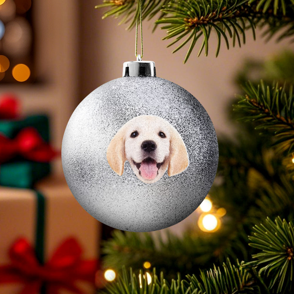 Custom Pet portrait Ornament Christmas Ball Dog  Personalised Cat Memorial Ornament