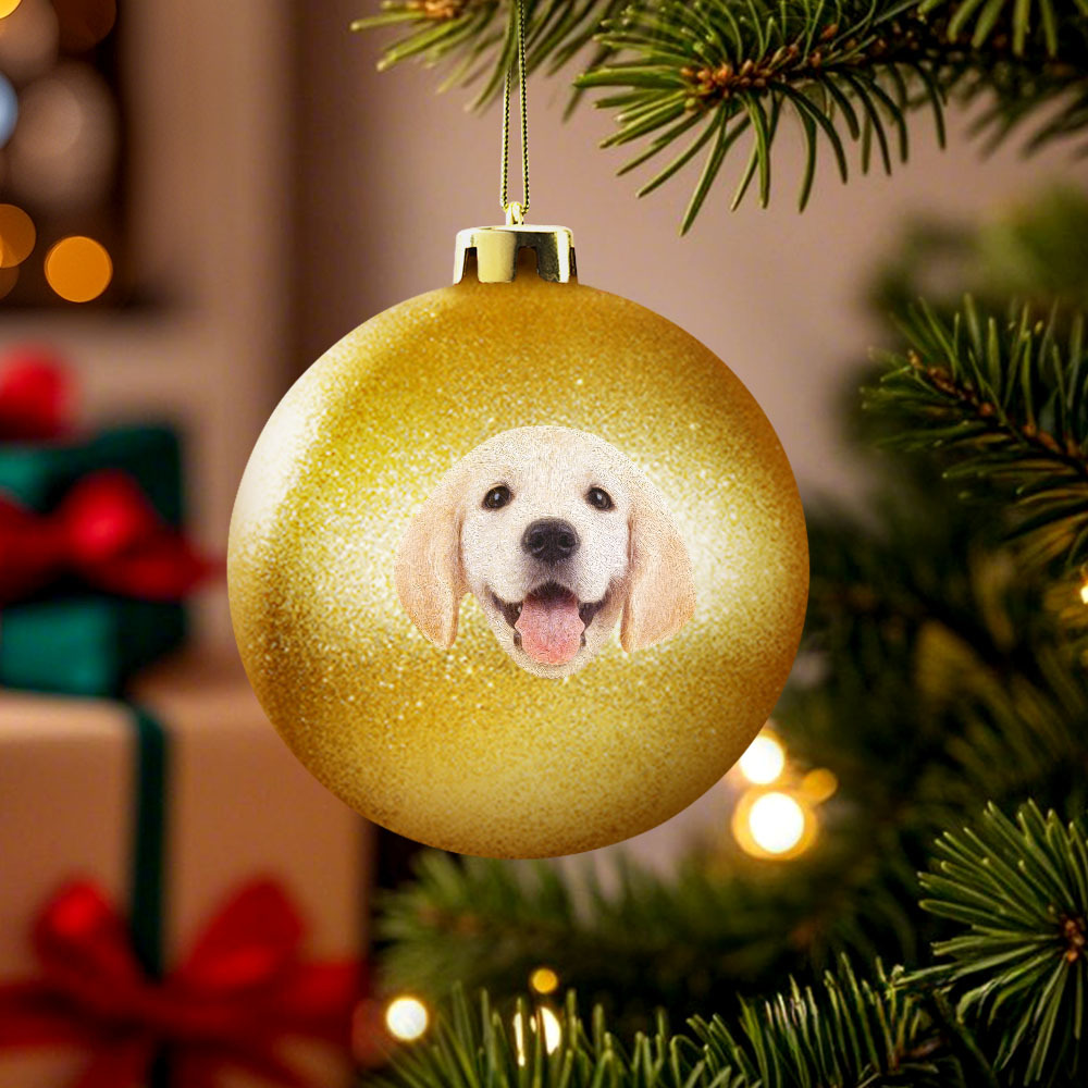 Custom Pet portrait Ornament Christmas Ball Dog  Personalised Cat Memorial Ornament