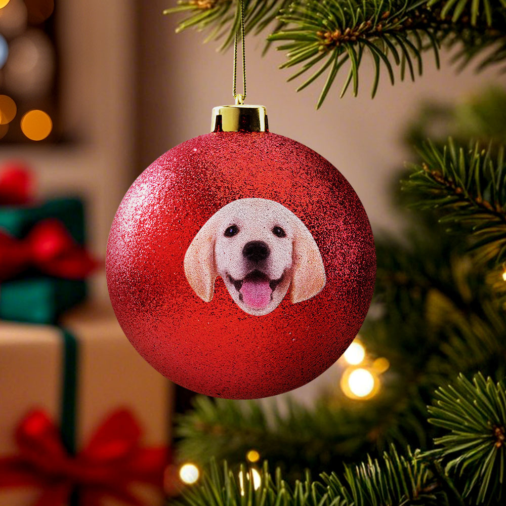 Custom Pet portrait Ornament Christmas Ball Dog  Personalised Cat Memorial Ornament