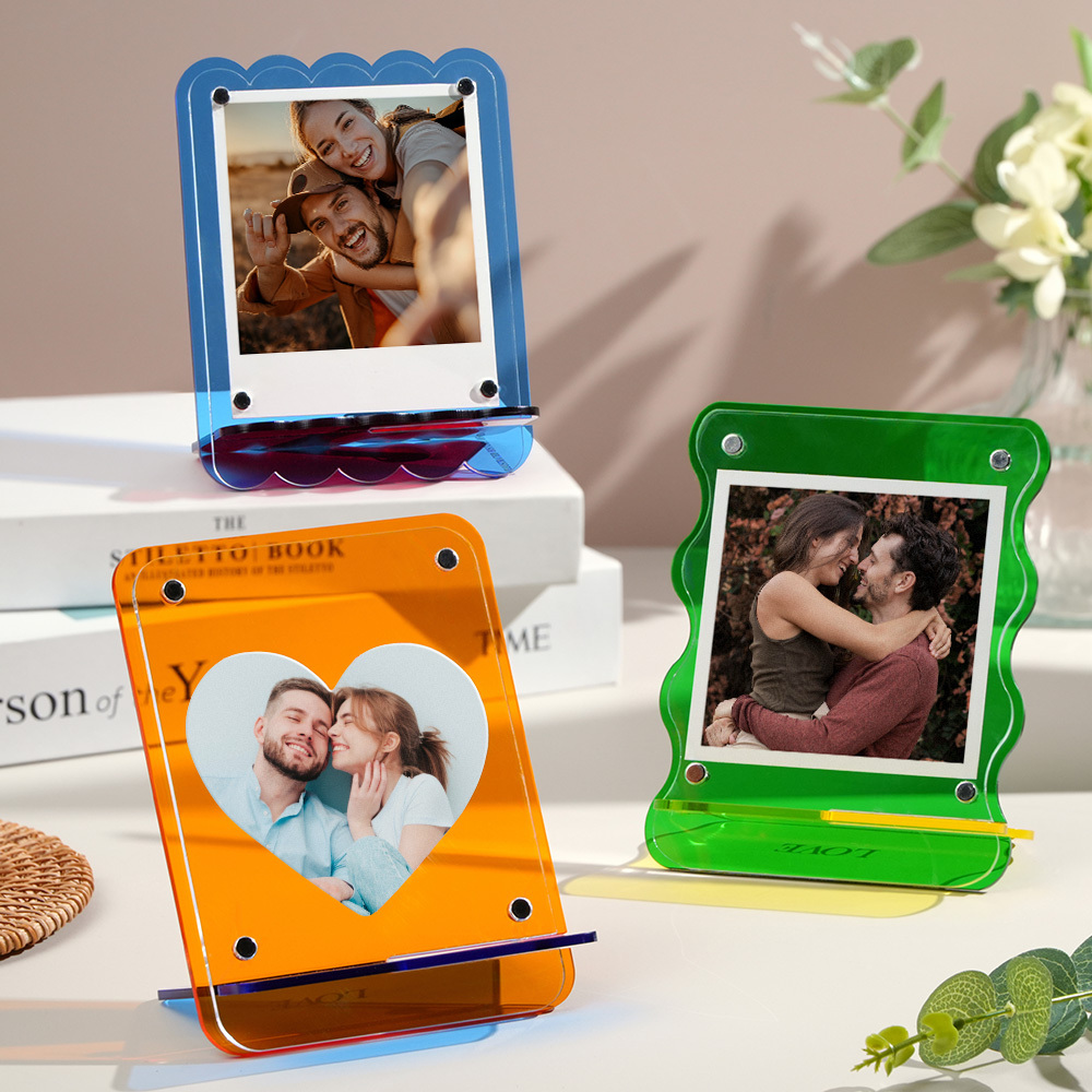 Custom Photos Acrylic Photo Frame Free-Standing Personalize Frames Immortalize Picture - SantaSocks